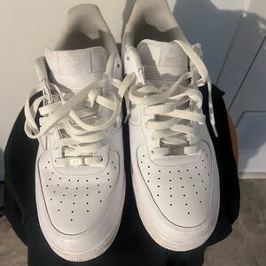 Nike Air Force 1 White Sneakers Triple White fits lady size 13.5